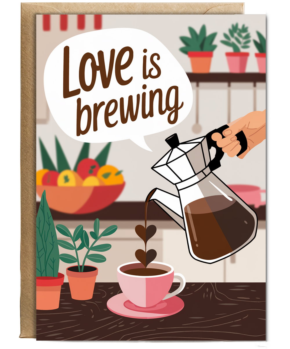Love is brewing Greeting Card