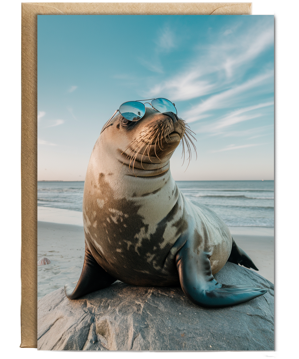 Seal in Beach Glasses