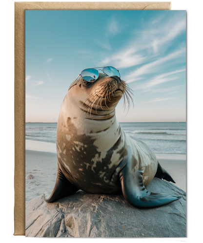 Seal in Beach Glasses