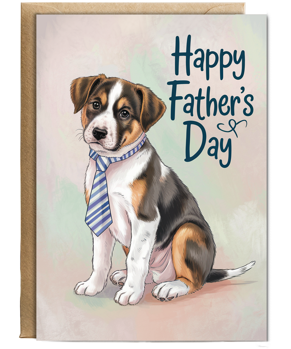 Happy Father's Day - Puppy with a Tie