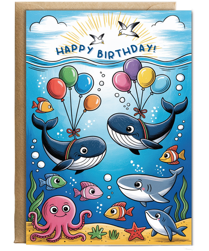Kids happy birthday sealife
