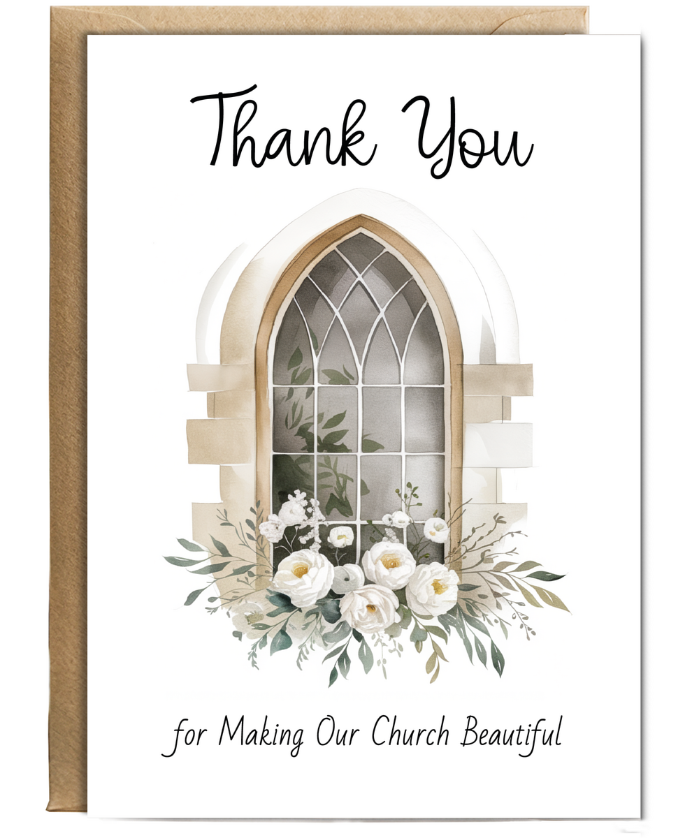 Church Florist Thank You Card for Making Our Church Beautiful