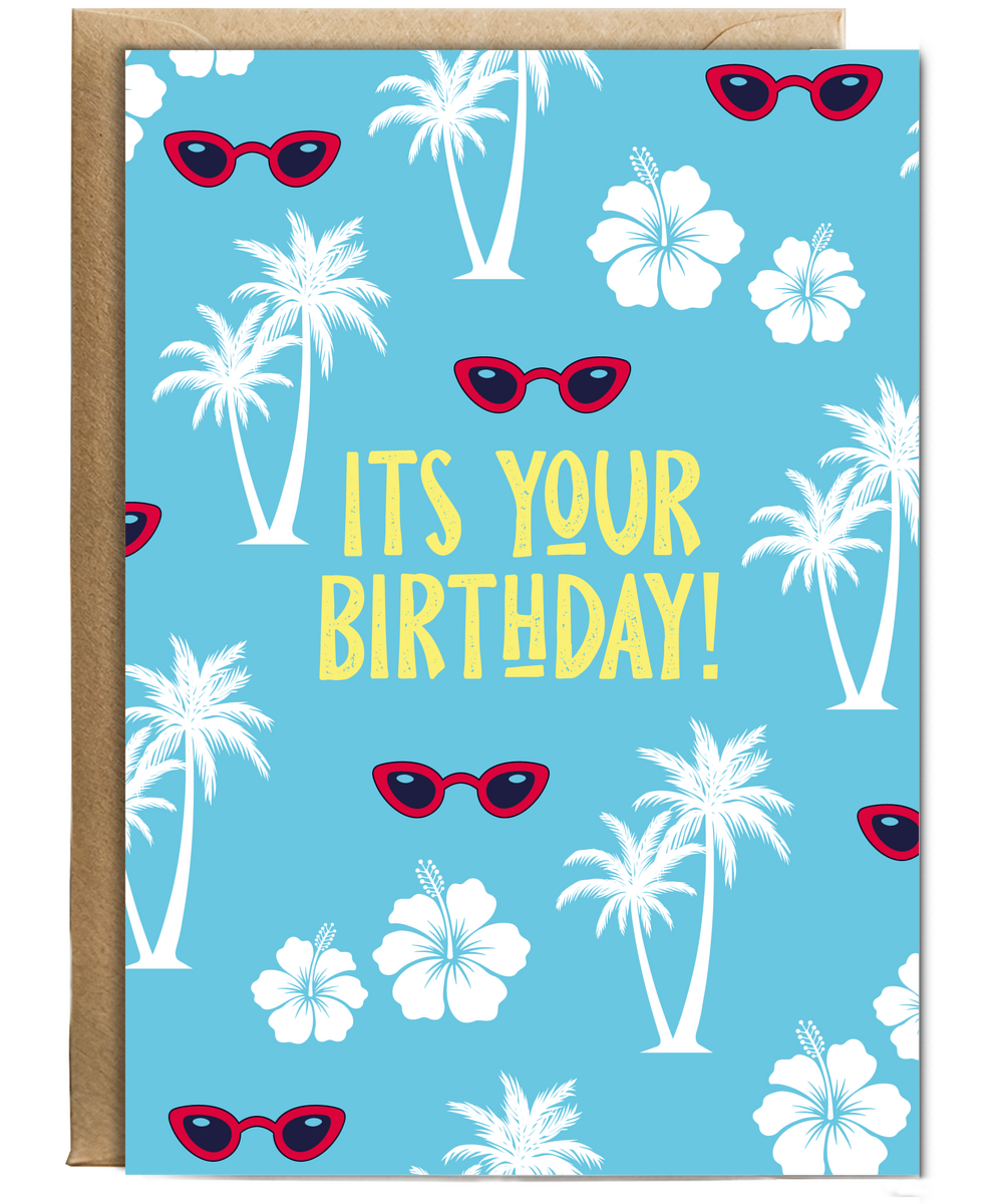Hawaiian Movie Theme Birthday Card Its Your Birthday Summer Holiday