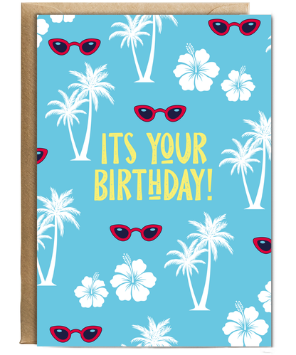 Hawaiian Movie Theme Birthday Card Its Your Birthday Summer Holiday