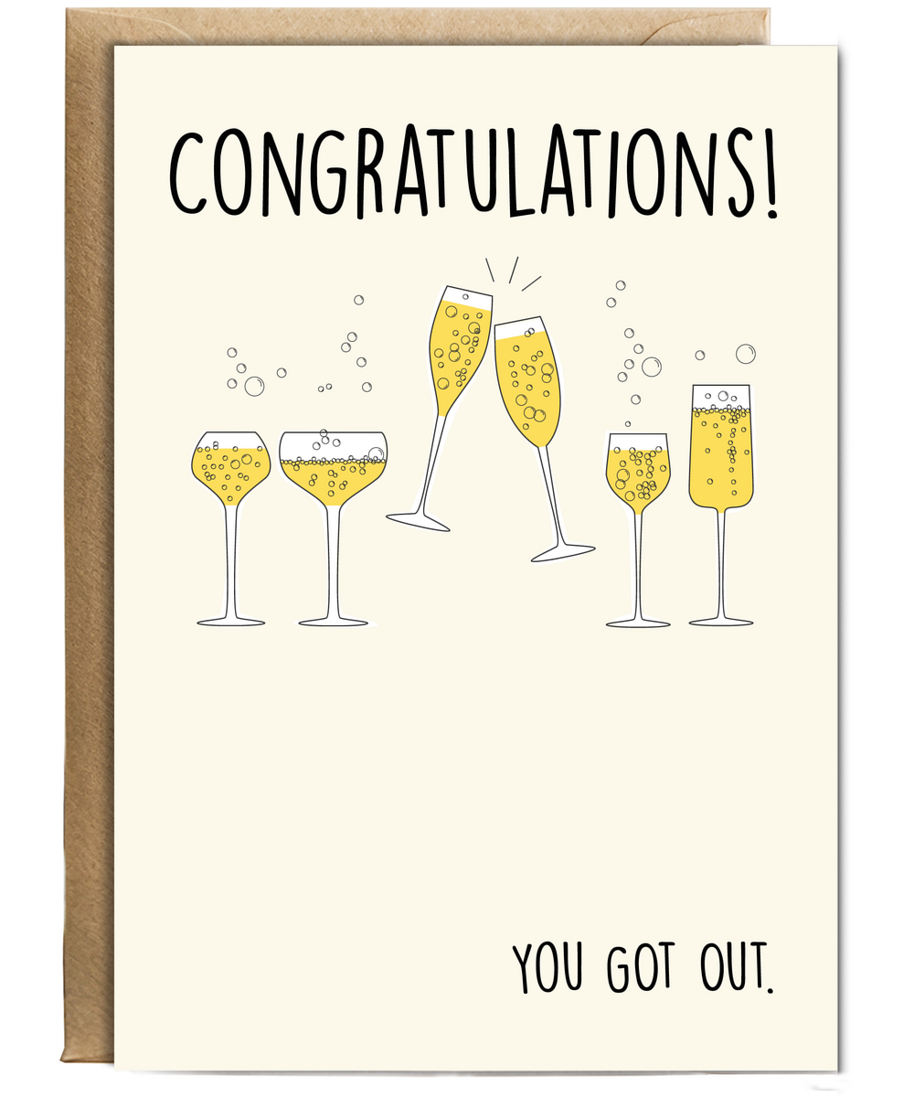 Funny Goodbye Card for Coworker You Got Out Joke