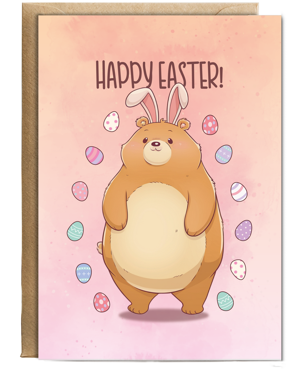 Happy Easter Cute Bear Bunny