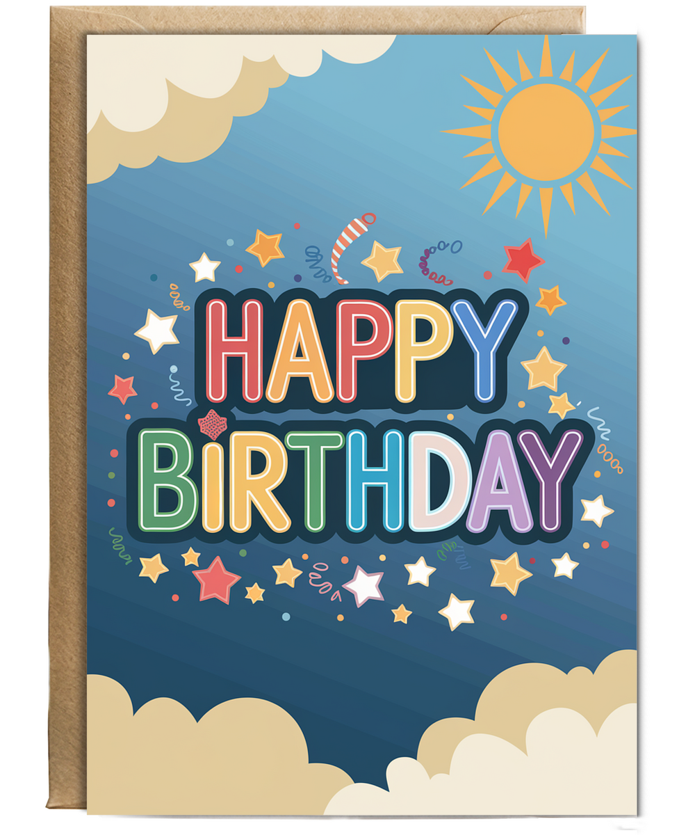 Happy Birthday in Rainbow Letters