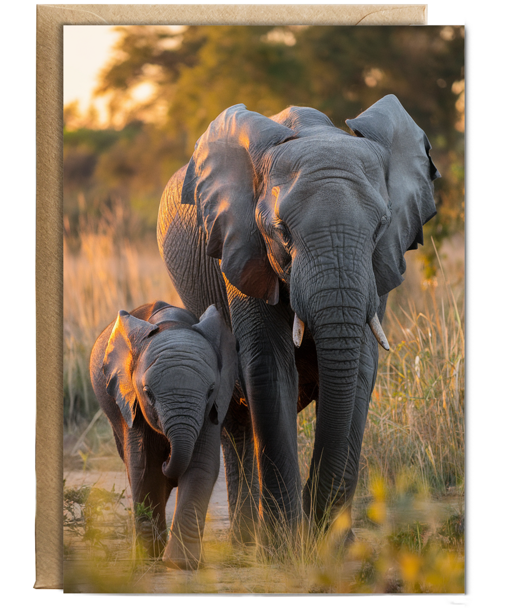 Mother elephant and her baby
