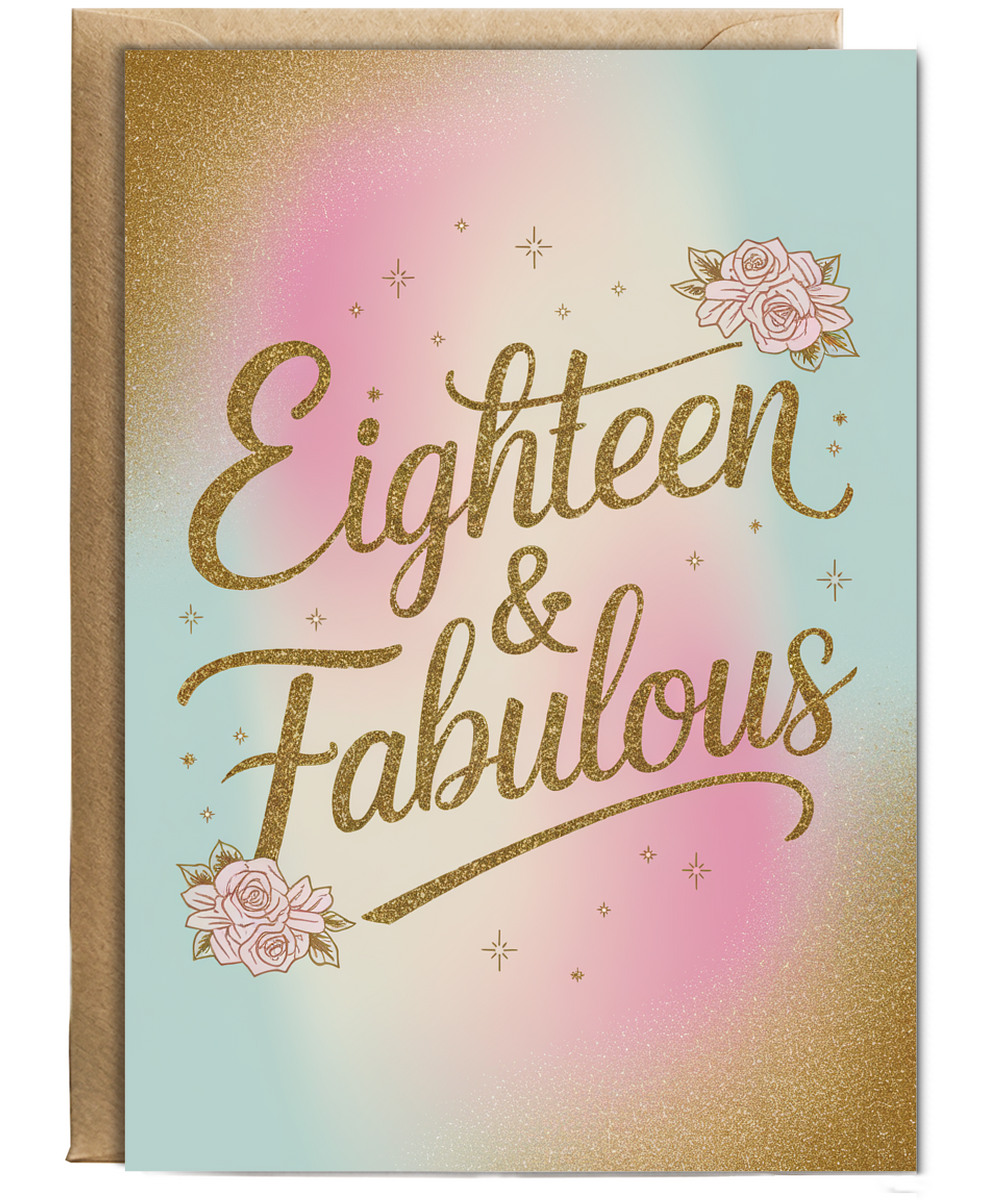 18th Birthday Card for her Eighteen Fabulous