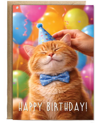 Happy Birthday Ginger Party Cat