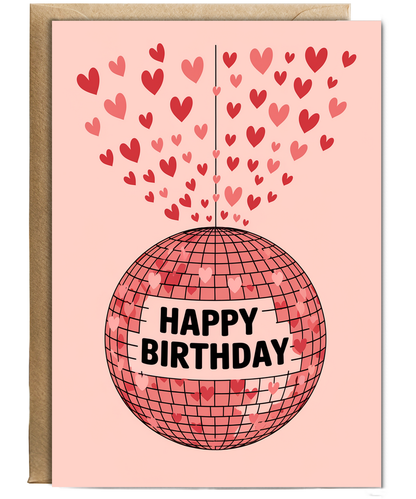 Happy Birthday Card disco ball