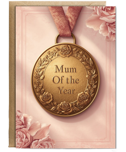 Mum of the year medal card