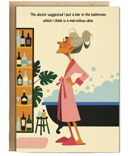 Funny Vintage The doctor suggest a bar in the bathroom