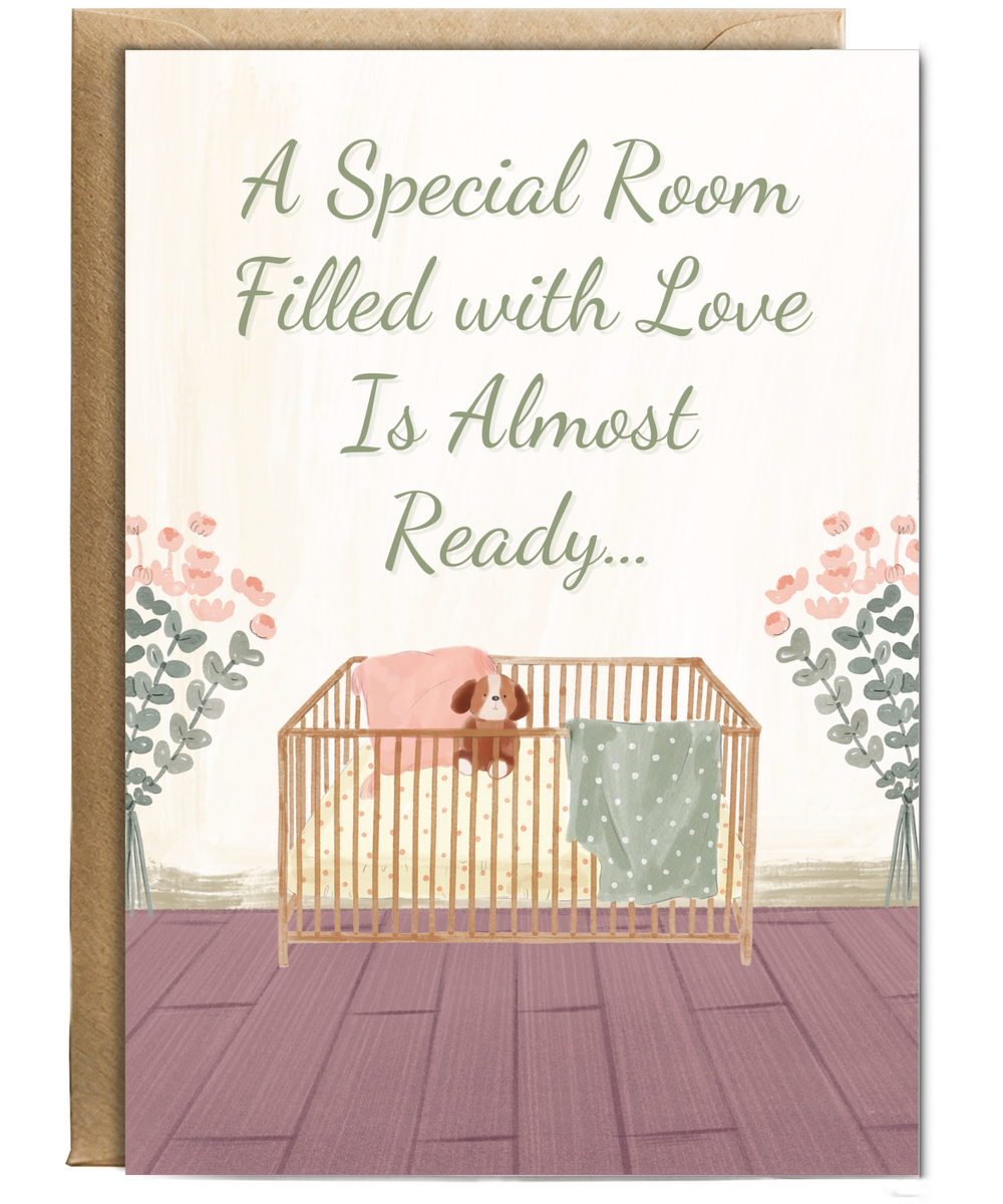 pregnancy card a special room filled with love is almost ready