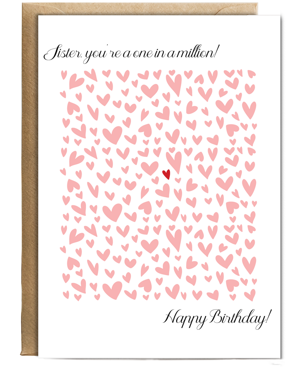 Birthday card sister you're one in a million