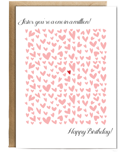 Birthday card sister you're one in a million