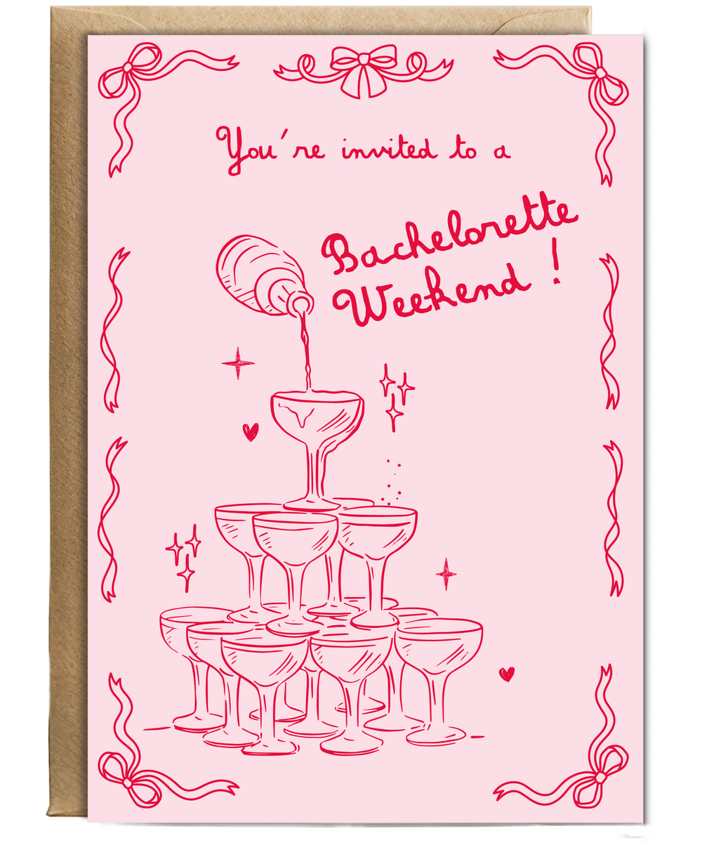 Bachelorette Weekend Invite Coquette Style