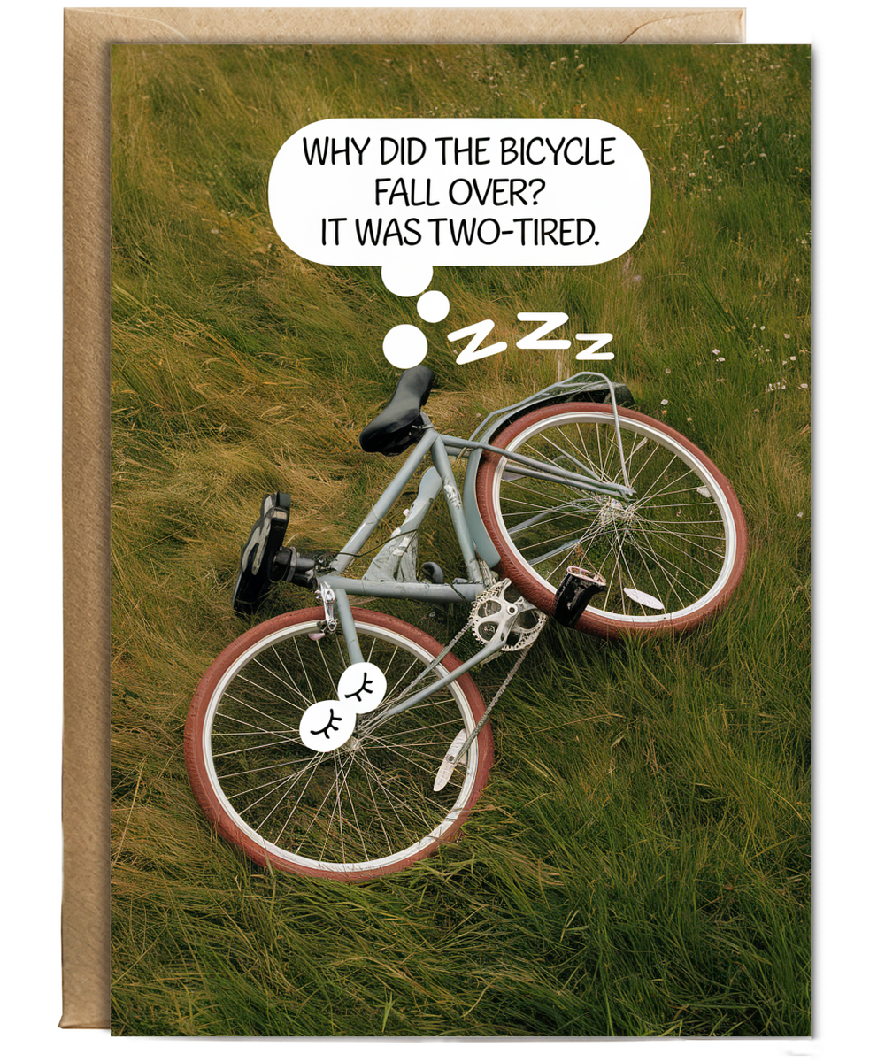 Why did the bicycle fall over? It was two-tired.