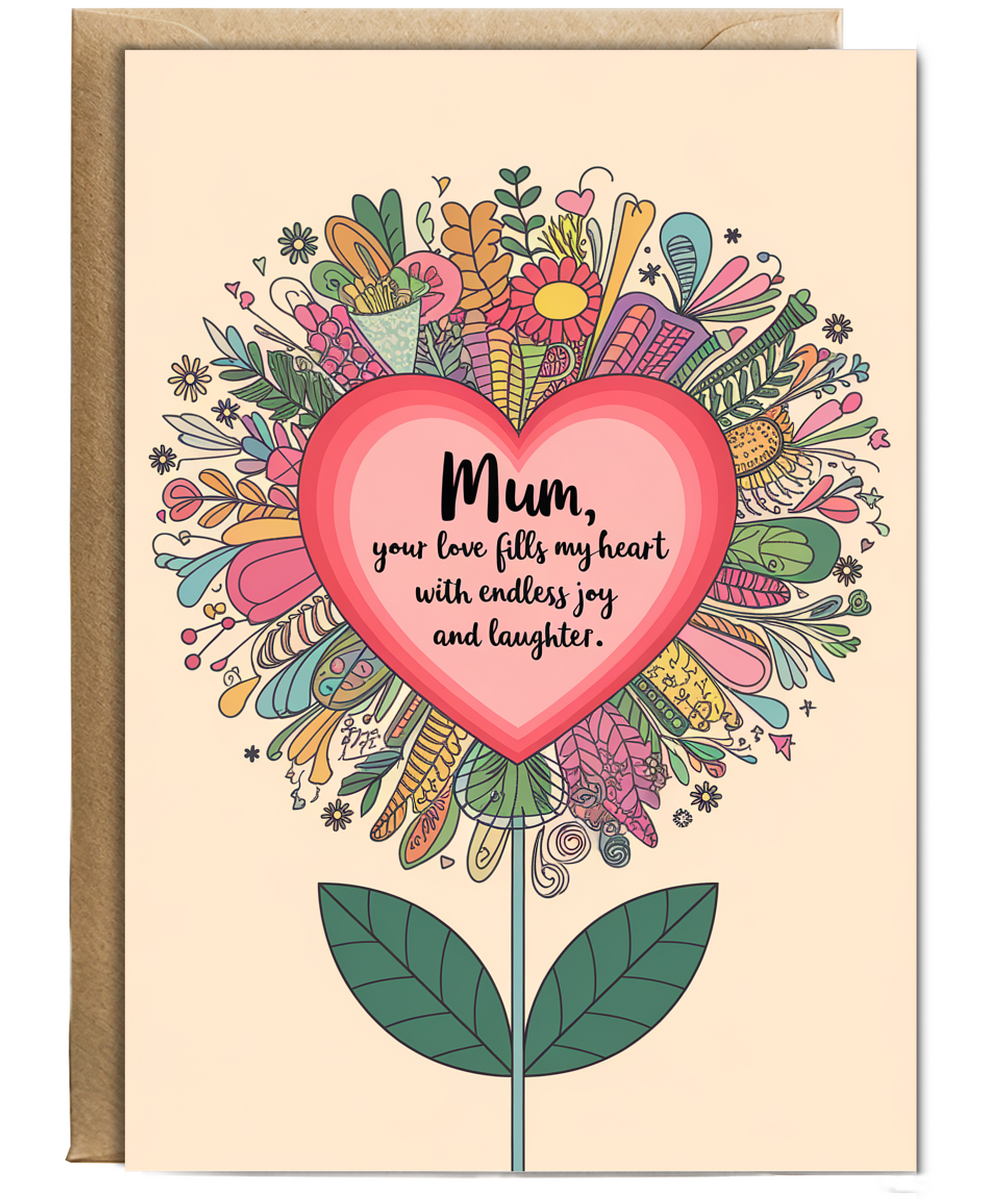Mother's Day Card, Mum! You Fill My Heart with Joy