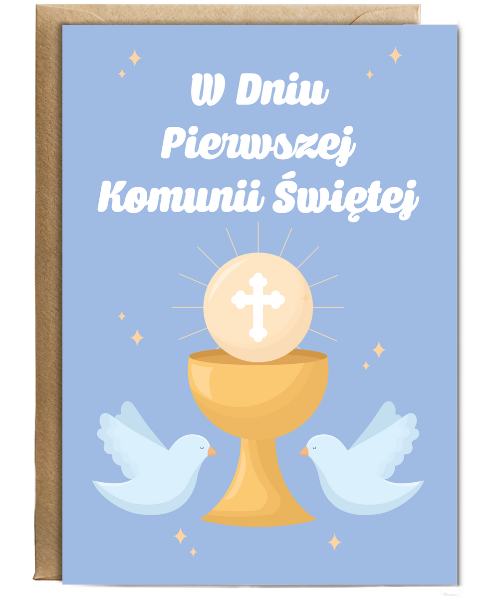 Polish First Holy Communion Card W Dnui Pierwszej Komunii Sweitej
