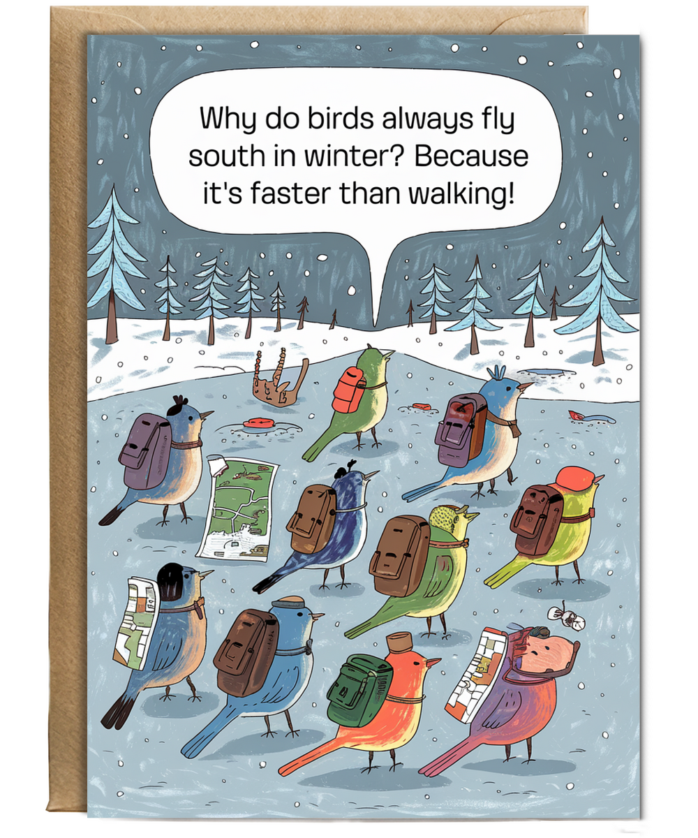 Why do birds always fly south in winter? Because it’s faster than walking!