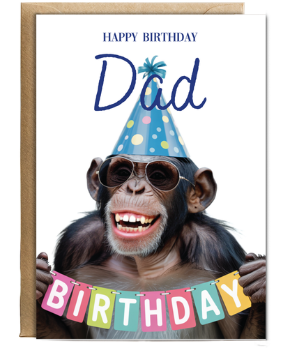 Chimpanzee happy birthday Dad