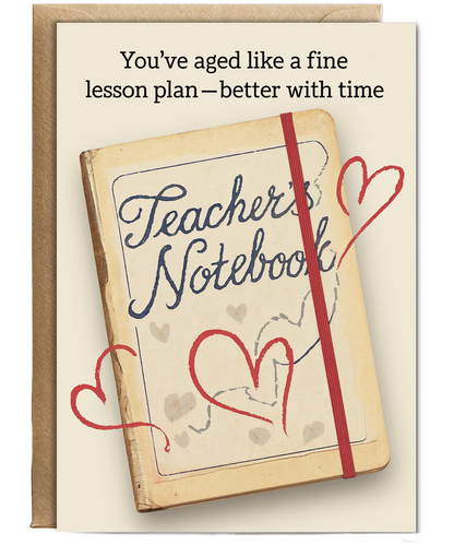 Birthday Card for Teacher You’ve Aged Like a Fine Lesson Plan