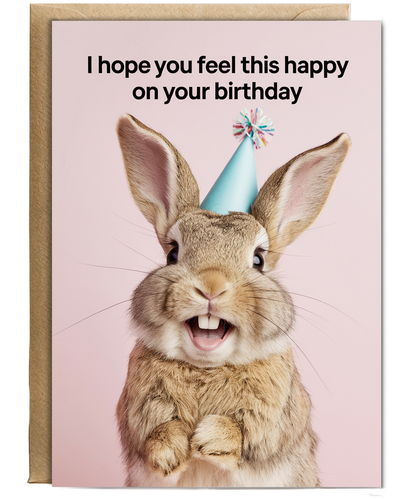 Birthday Card happy on your birthday Rabbit