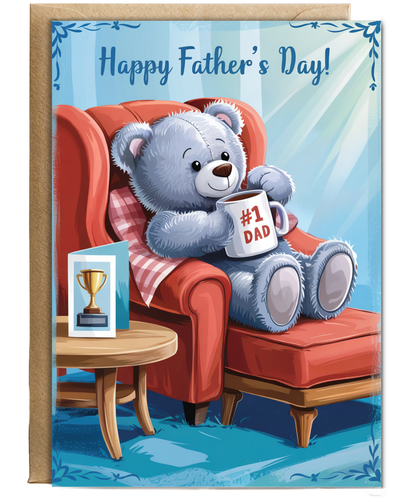 Father's day card #1 Dad teddy bear