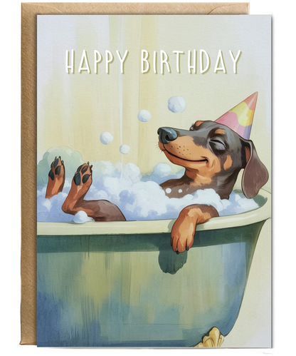 Sausage dog bubble bath birthday