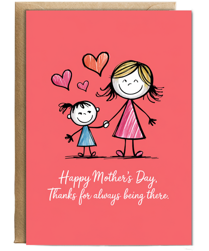 Mothers Day Card Thanks for Always Being There