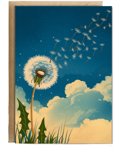 dandelion blowing in the wind