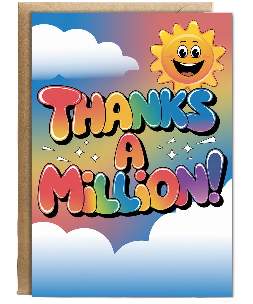 Thanks a Million Card rainbow happy