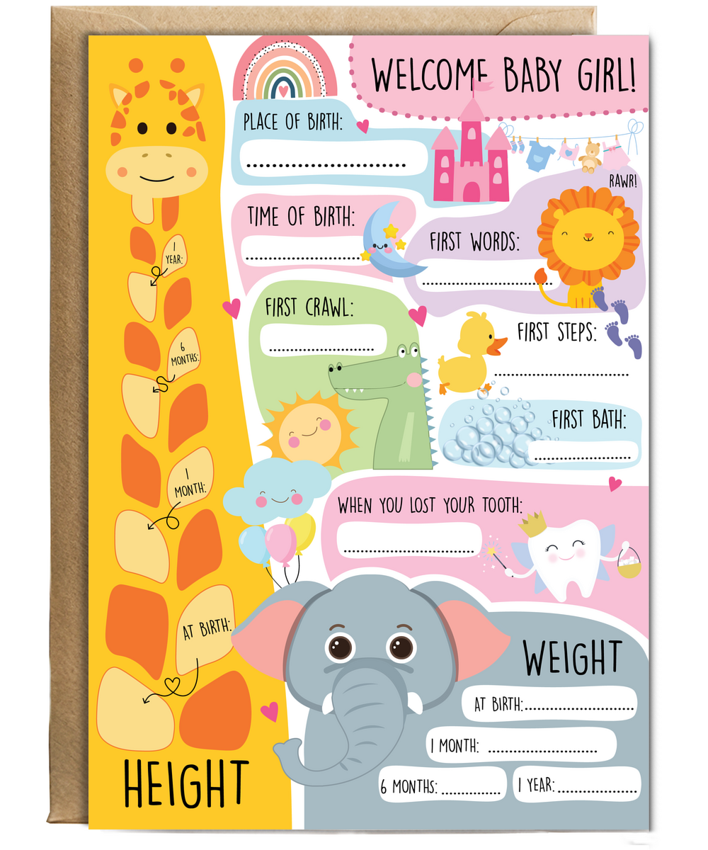 Baby girl's first milestones