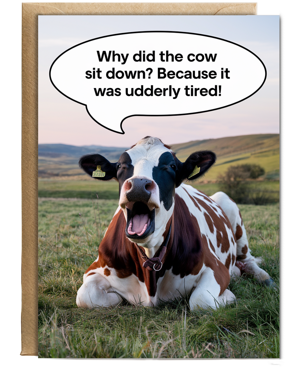 Why did the cow sit down? Because it was udderly tired!