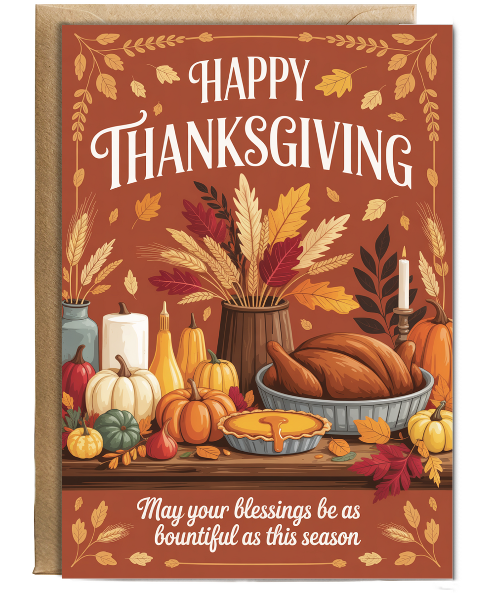Happy thanksgiving card may your blessings