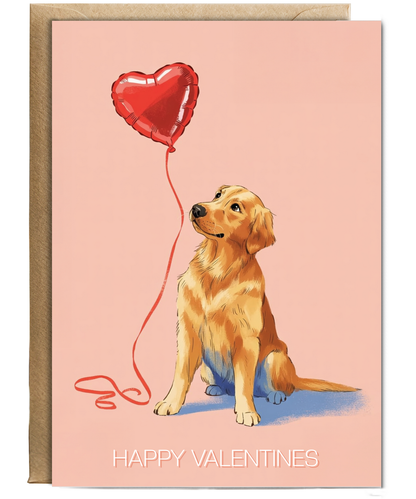 Valentines Golden retriever heart balloon
