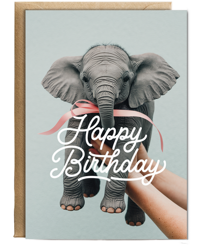 Birthday card Mini Elephant cute funny