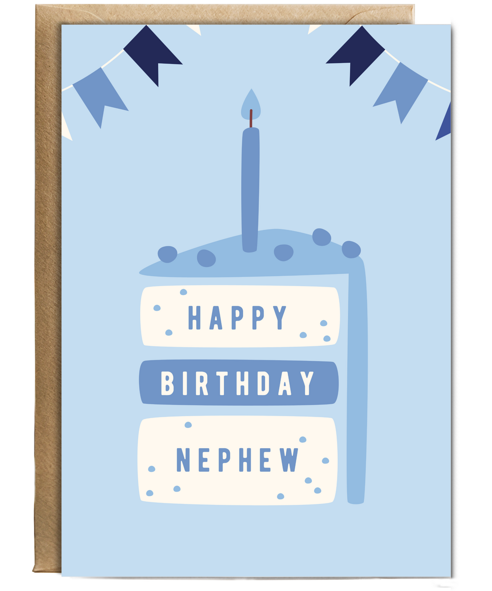 minimalistic male blue Happy Birthday Nephew