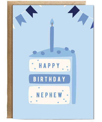 minimalistic male blue Happy Birthday Nephew