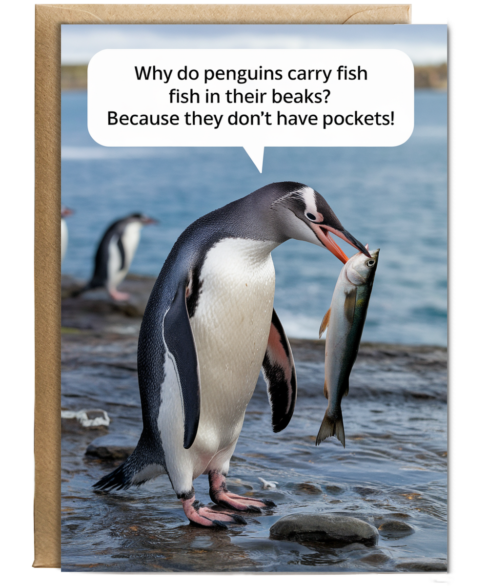 Why do penguins carry fish in their beaks? Because they don’t have pockets!