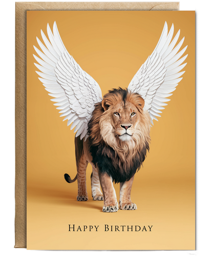 Birthday Card Lion With Wings