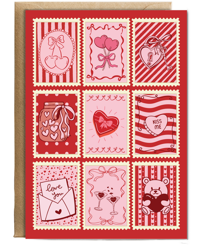 Valentines post stamps