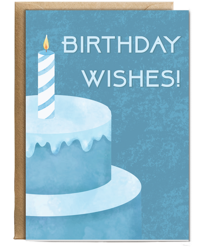 Happy Birthday blue cake wishes