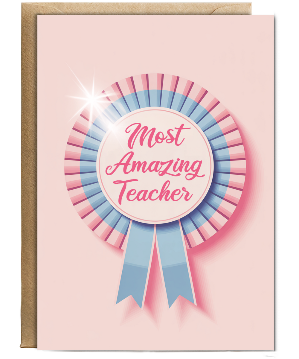 Teacher Thank You Card for Dance Teacher Feminine Rosette Award