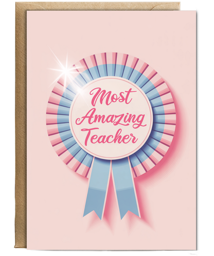 Teacher Thank You Card for Dance Teacher Feminine Rosette Award