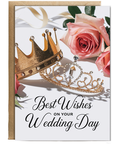 crown and tiara best wishes on your wedding day