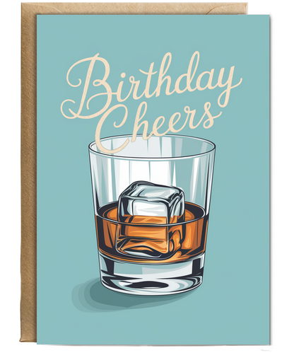Birthday Cheers Card for Man husband Dad Whisky