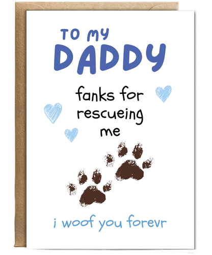 Funny Adorable Rescue Dog Card for Dog Dad from Dog