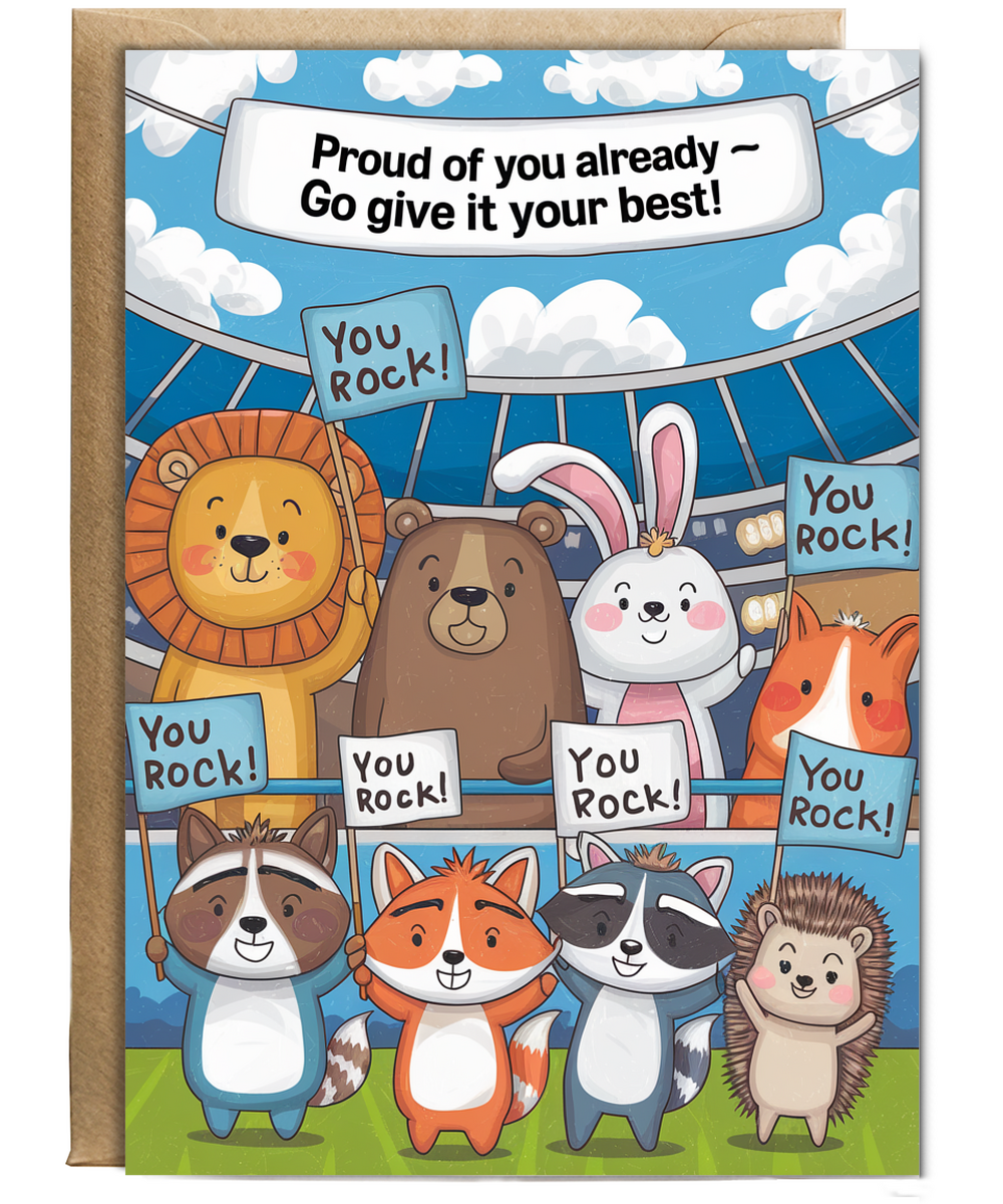 Good Luck Card for child Proud of You Already Go Give It Your Best